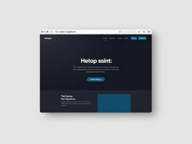 Modern website mockup in browser window